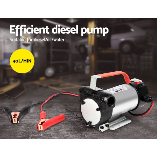 Giantz 12V Diesel Transfer Pump Extractor Oil Fuel Electric Auto Cut-Out