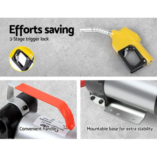 Giantz 12V Diesel Transfer Pump Extractor Oil Fuel Electric Auto Cut-Out