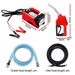 Giantz Fuel Transfer Pump Electric Diesel Kerosene Pump 12V DC 40LPM Nozzle Hose