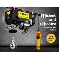 Giantz Electric Hoist Winch – 500/1000kg, 1400W, 20m Cable