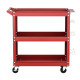 Giantz 3-Tier Tool Cart - Pegboard Storage Hooks - Red