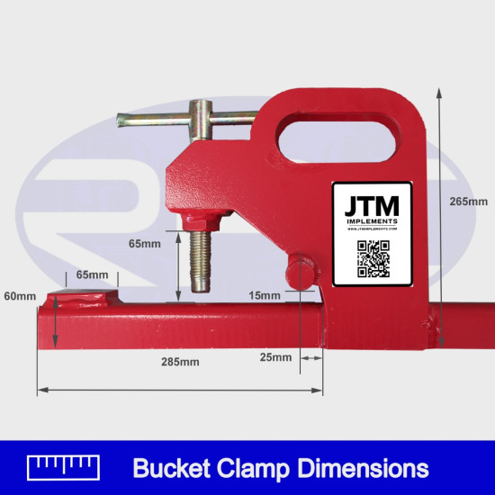 1350kg - Front End Bucket Loader Clamp on Fork Extensions