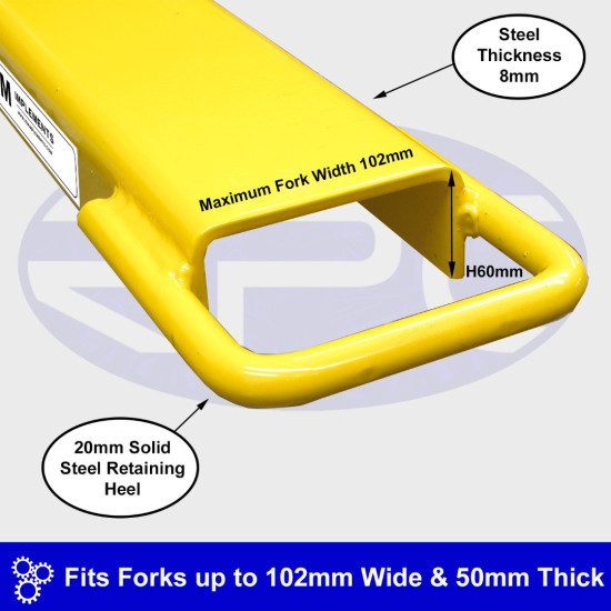 1525mm x 102mm Slip on Forklift Extension Tines, Heavy Duty Slippers