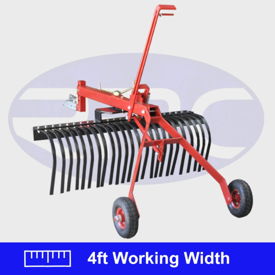 1200mm 4ft Landscape Stick Rake  - Tow Behind ATV