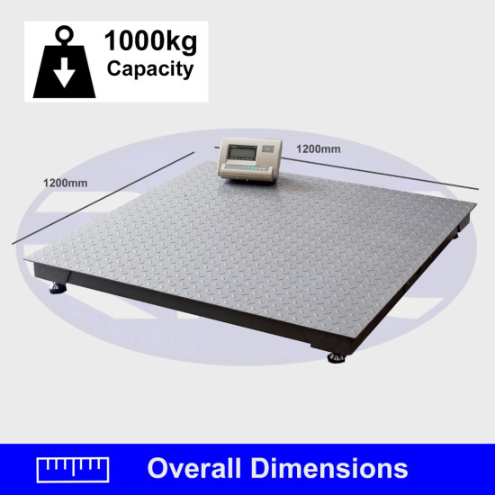 1 Ton Industrial Scales Freight Floor Pallet Drum 1.2m x 1.2m