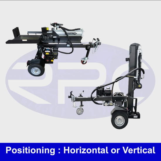 Black Diamond 30‑Ton Petrol Log Splitter – Recoil Start, Hydraulic Lift Table, Horizontal/Vertical